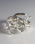 Salt and Pepper Diamond Twig Ring