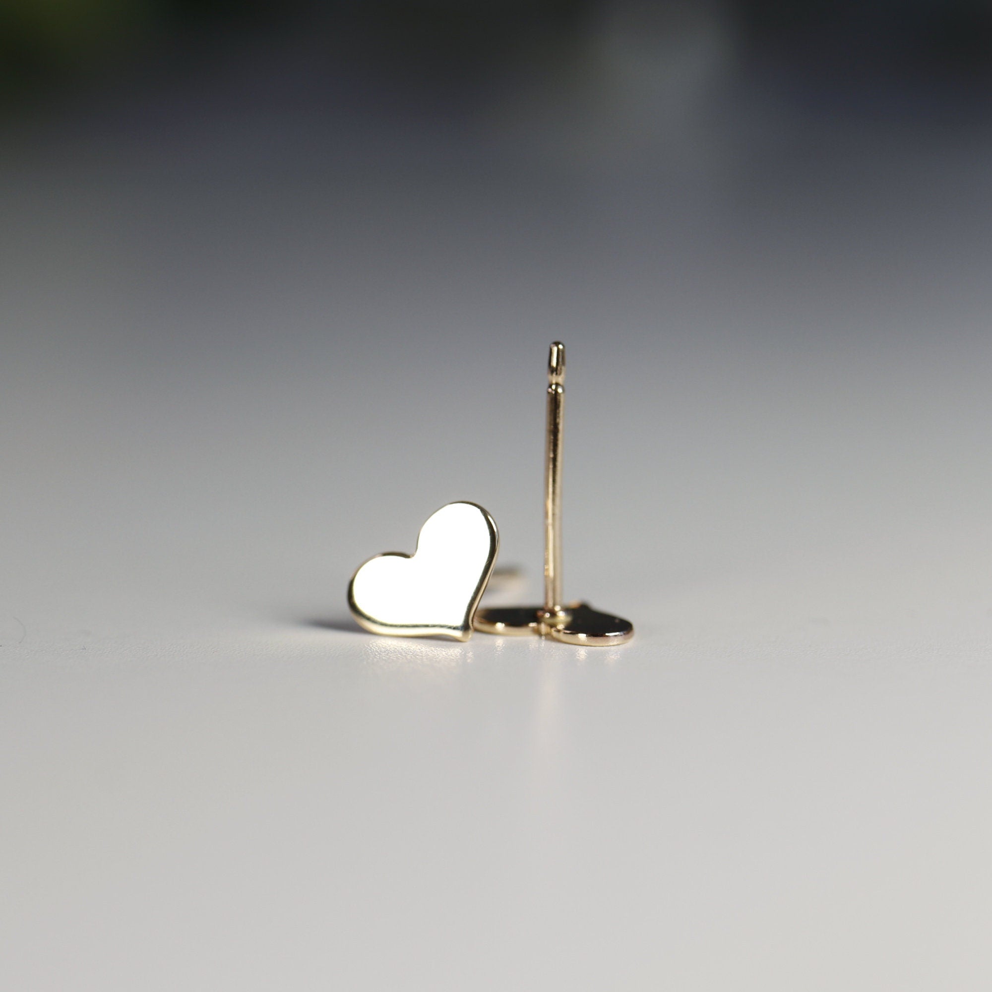 Tiny Heart Gold Stud Earrings