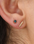 Blue Diamond Earrings 14k Gold (SINGLE or PAIR) - Melt'm Jewelry