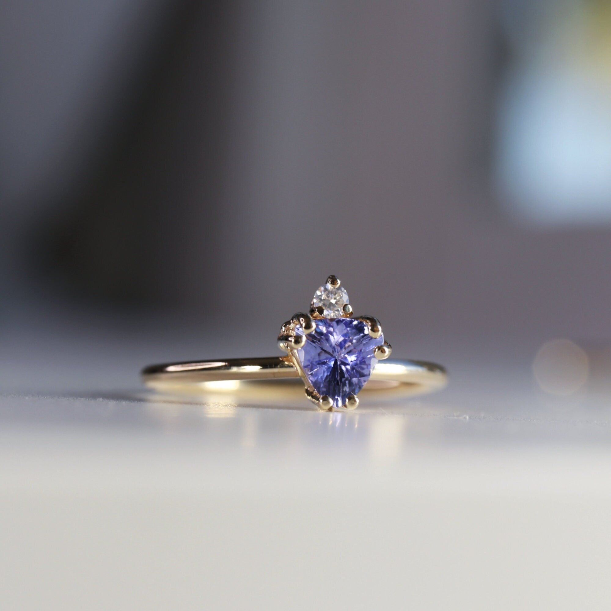 Diamond Tanzanite Ring 14k Gold – Melt'm Jewelry