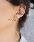 14k Solid Gold Tiny Diamond Stud Earrings (SINGLE OR PAIR) - Melt'm Jewelry