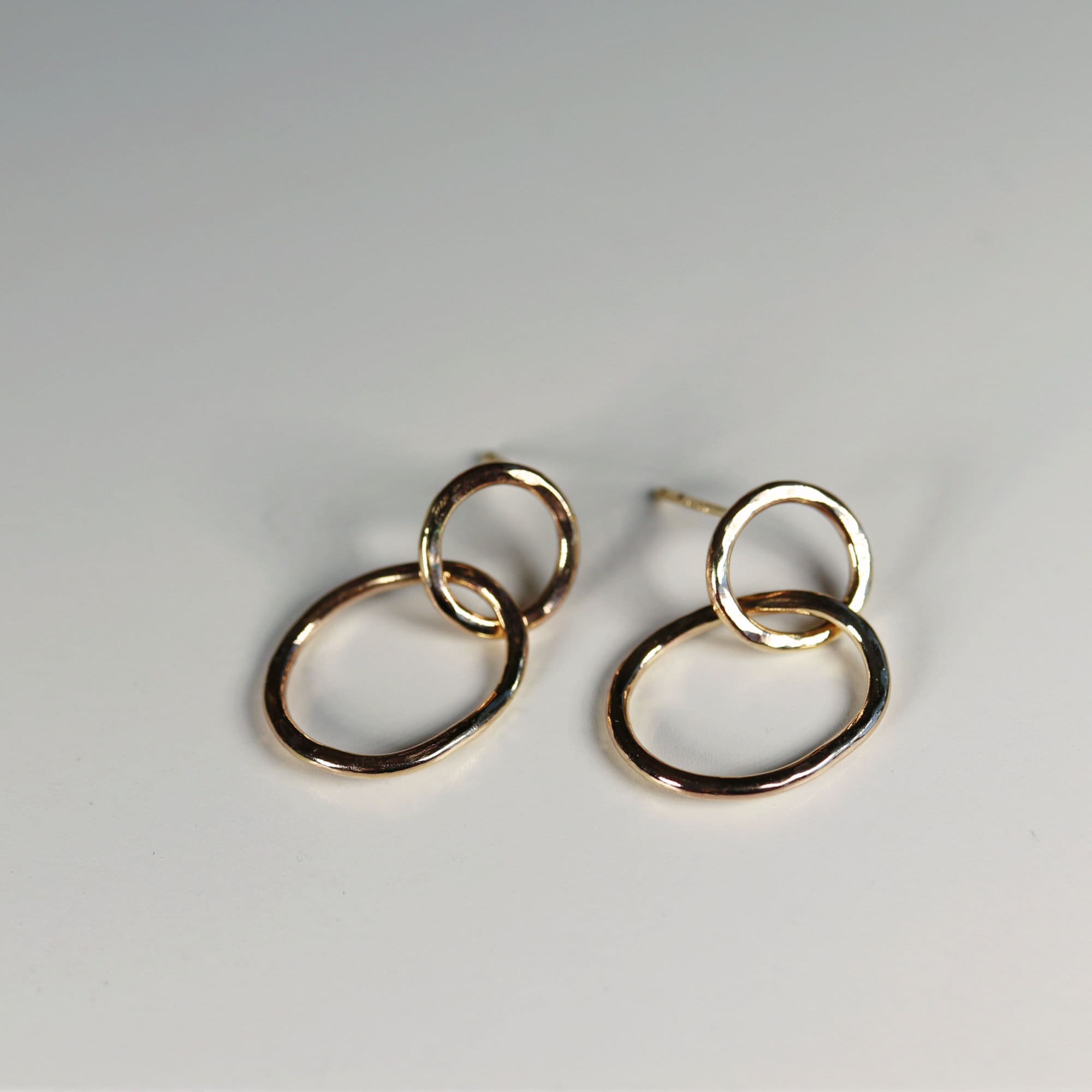 10k Solid Gold Organic Double Hoop Earrings