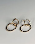 10k Solid Gold Organic Double Hoop Earrings