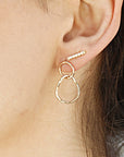 10k Solid Gold Organic Double Hoop Earrings