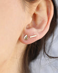 14k Gold Drop Dainty Stud Earrings