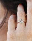 14k White Gold Pear Aquamarine Ring