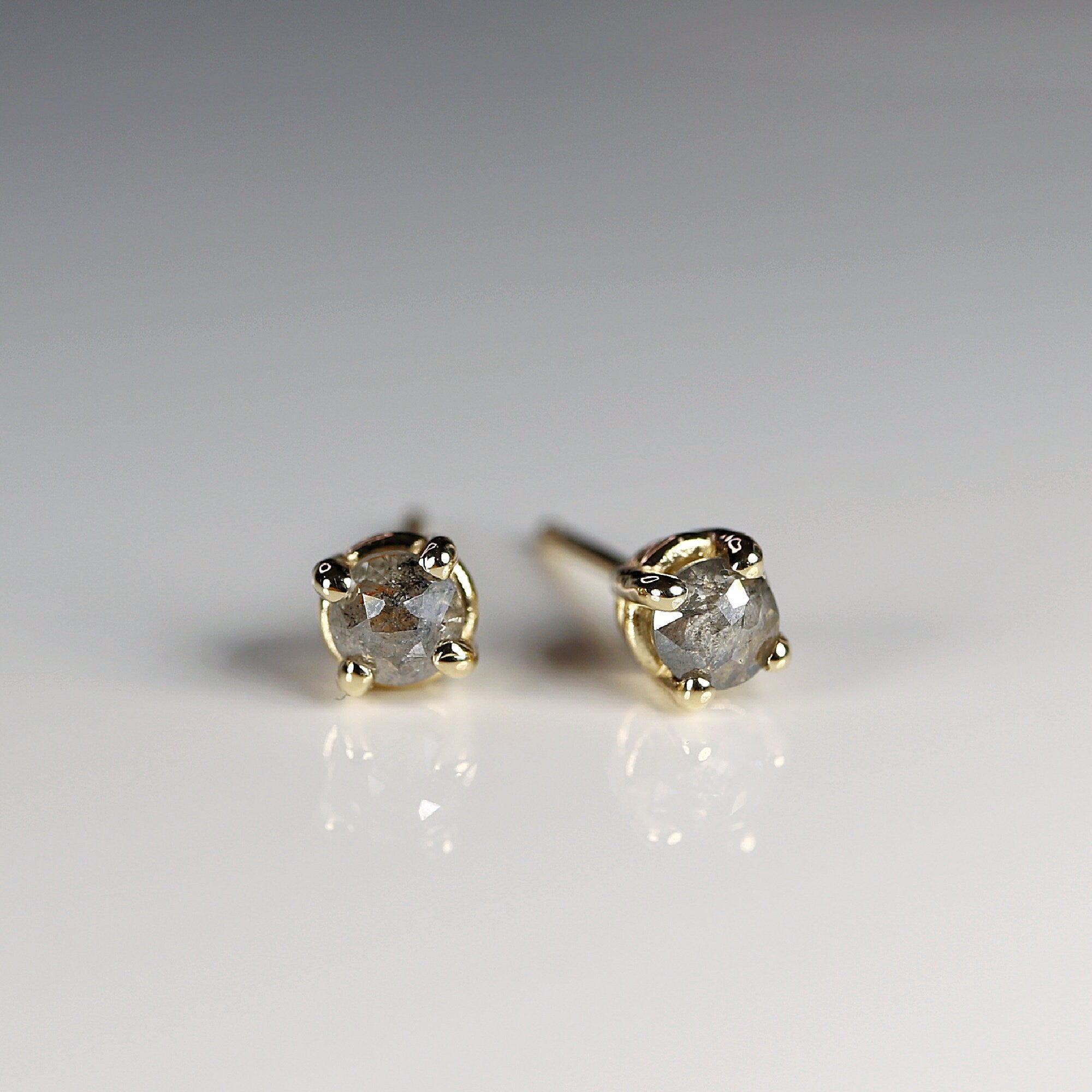 Salt and Pepper Diamond Stud Earrings