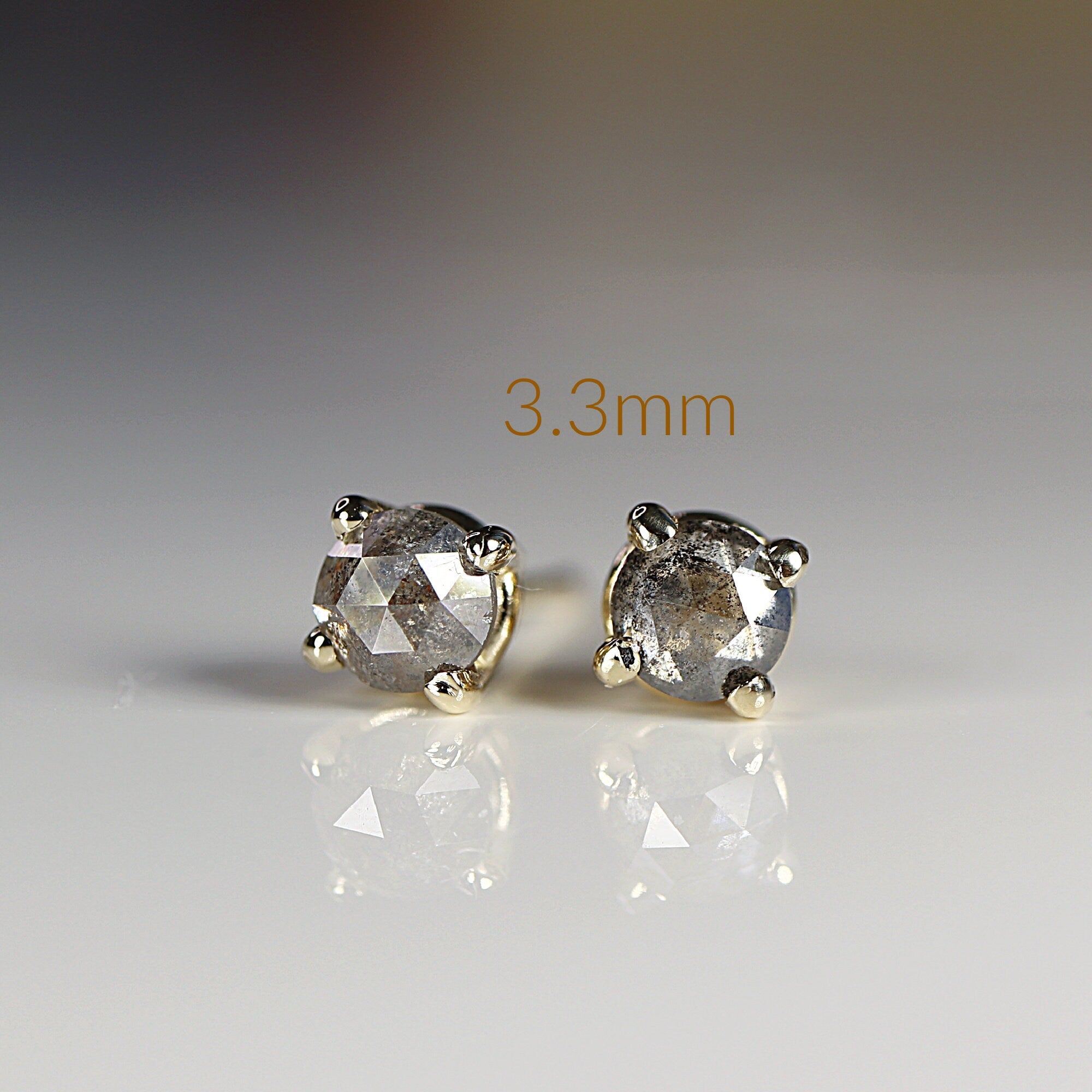 Salt and Pepper Diamond Stud Earrings