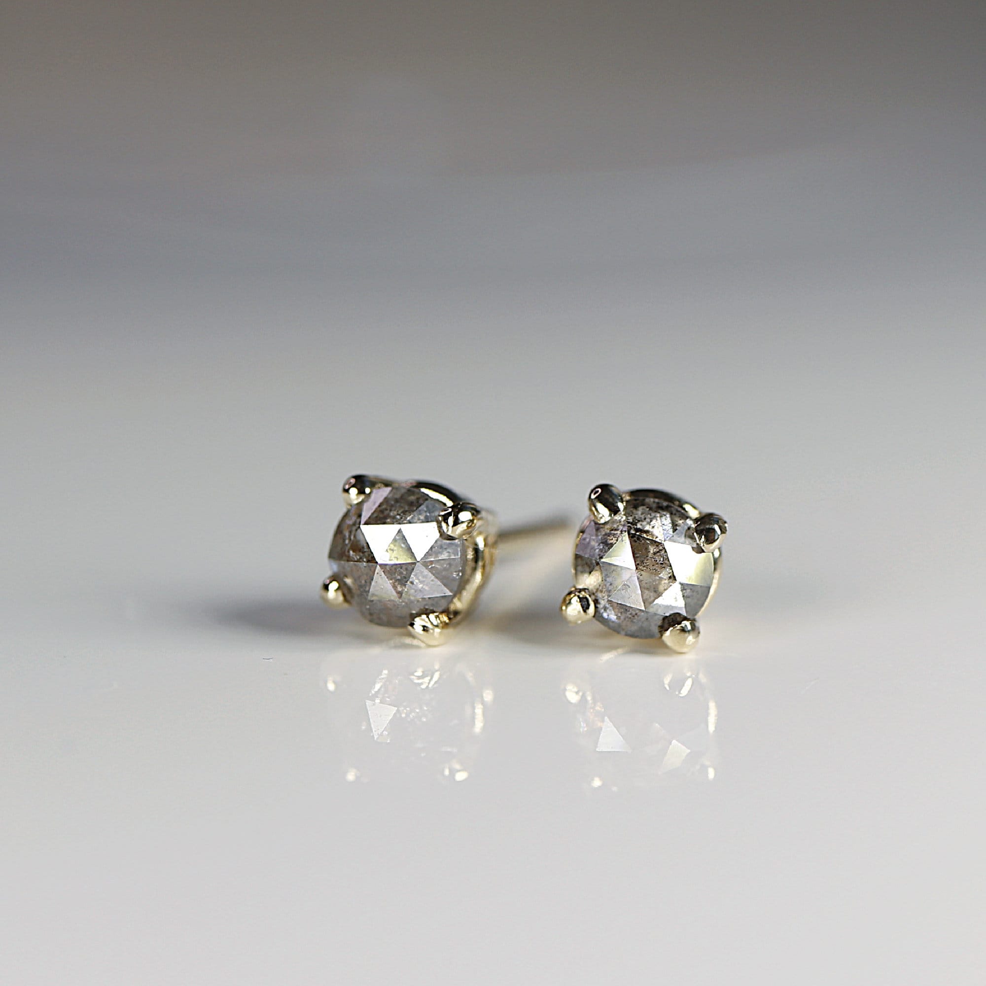 Salt and Pepper Diamond Stud Earrings