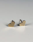 Tiny Heart Gold Stud Earrings