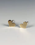 Tiny Heart Gold Stud Earrings