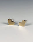 Tiny Heart Stud Earrings – Gold Filled Minimalist Earrings (Smooth or Hammered) - Melt'm Jewelry