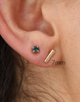 14k Gold Hammered Bar Stud Earrings (SINGLE or PAIR) - Melt'm Jewelry