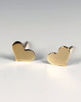 Tiny Heart Gold Stud Earrings