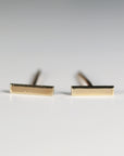 Minimalist Bar Stud Earrings 14k Gold