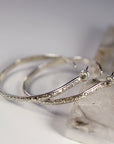 2 Inch Patterned Large Silver Hoop Earrings