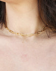 Elongated Thick Rectangle Chain Necklace