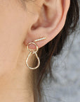 14K Gold Diamond Bar Earrings (SINGLE or PAIR) - Melt'm Jewelry