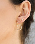 10k Solid Gold Organic Double Hoop Earrings