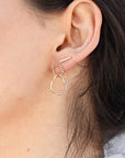 10k Solid Gold Organic Double Hoop Earrings