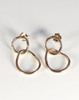 10k Solid Gold Organic Double Hoop Earrings