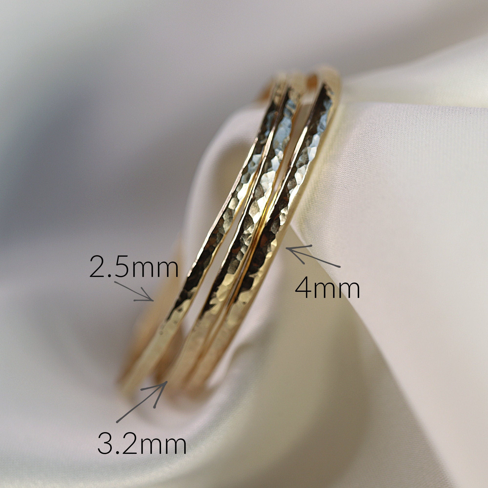 Gold Open Cuff Bracelet - Thick Hammered Gold Filled Bangles - Melt'm Jewelry