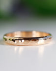 Hammered Gold Wedding Band, 14k Solid Yellow Gold - Melt'm Jewelry