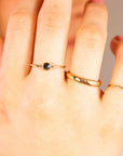 Hammered Gold Wedding Band, 14k Solid Yellow Gold - Melt'm Jewelry