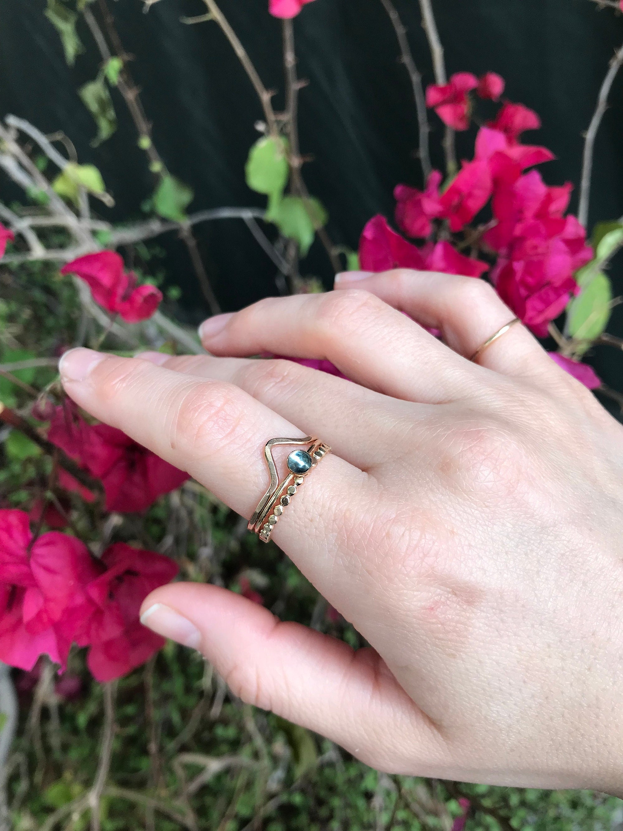 Gold Filled Beaded Stackable Ring