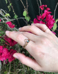Gold Filled Stacking Ring – Dainty Hammered Bead Ring, Minimalist Gold Dot Ring, Thin Midi Ring