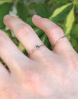 14k Gold Salt and Pepper Diamond Ring, Open Cuff Ring - Melt'm Jewelry