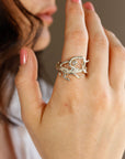 Salt and Pepper Diamond Twig Ring