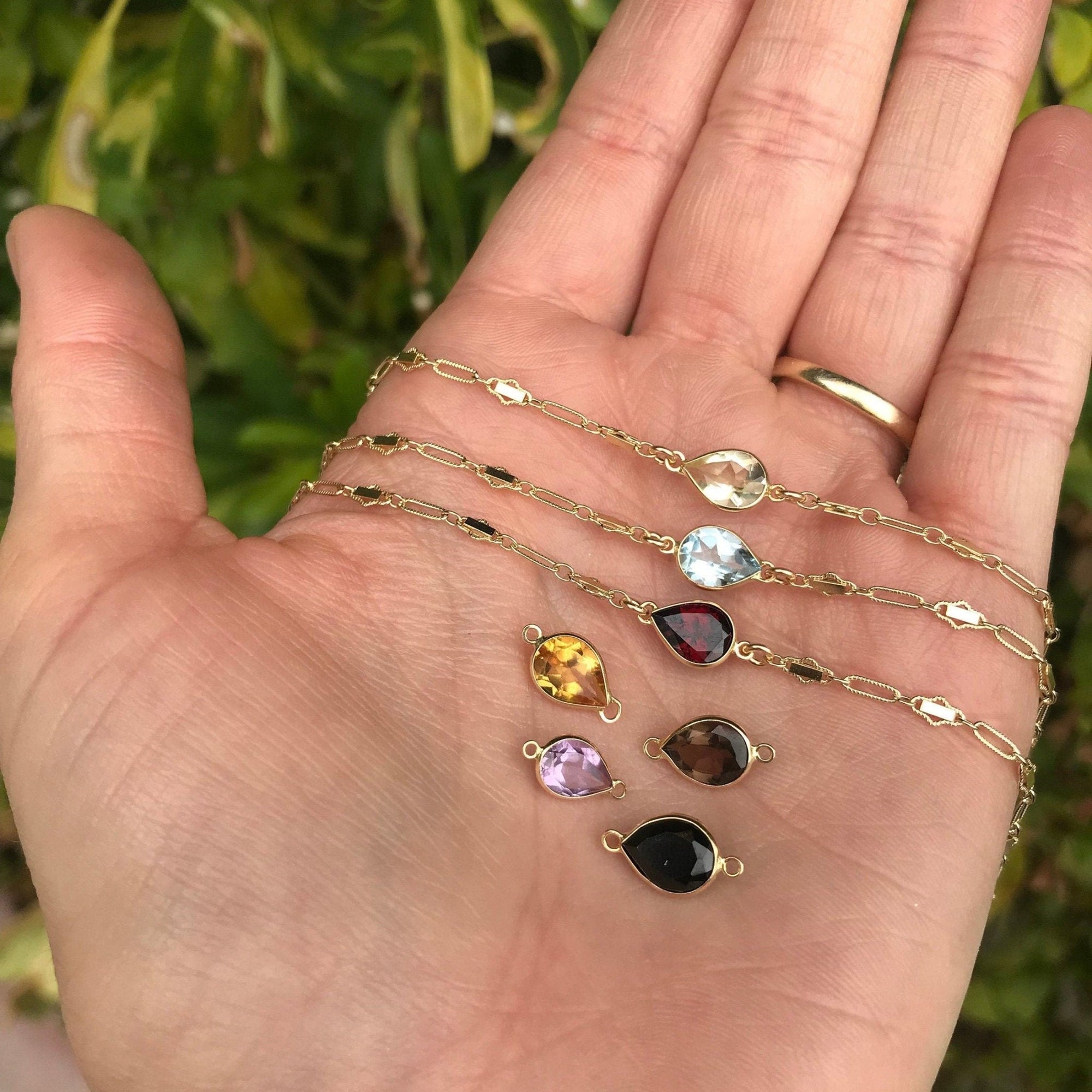 Gold Choker Necklace, Gemstone with Dainty Choker - Melt'm Jewelry