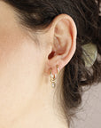 Pear Diamond Dangle Hoops Huggies - Melt'm Jewelry