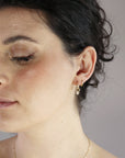 Pear Diamond Dangle Hoops Huggies - Melt'm Jewelry