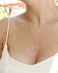 14k Solid Gold Heart Chakra Symbol Necklace