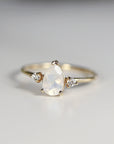 Pear Moonstone Ring with Diamonds