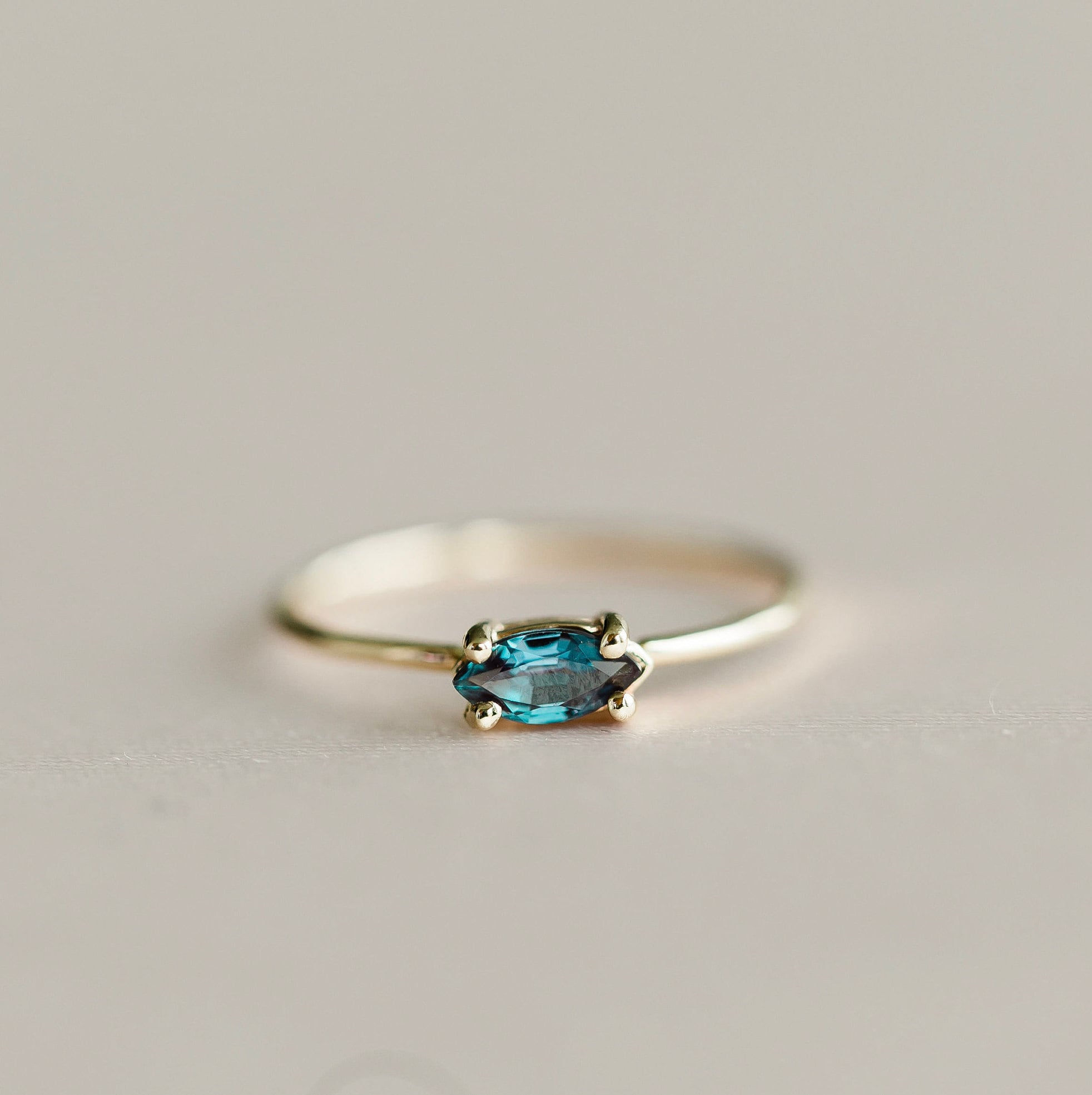 14k Gold East West Alexandrite Ring - Melt'm Jewelry