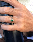 Bezel Set Emerald Ring 14k Solid Gold - Melt'm Jewelry