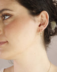 Pear Diamond Dangle Hoops Huggies - Melt'm Jewelry
