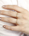 Marquise Diamond Ring 14k Gold, Champagne Diamond East West Ring - Melt'm Jewelry
