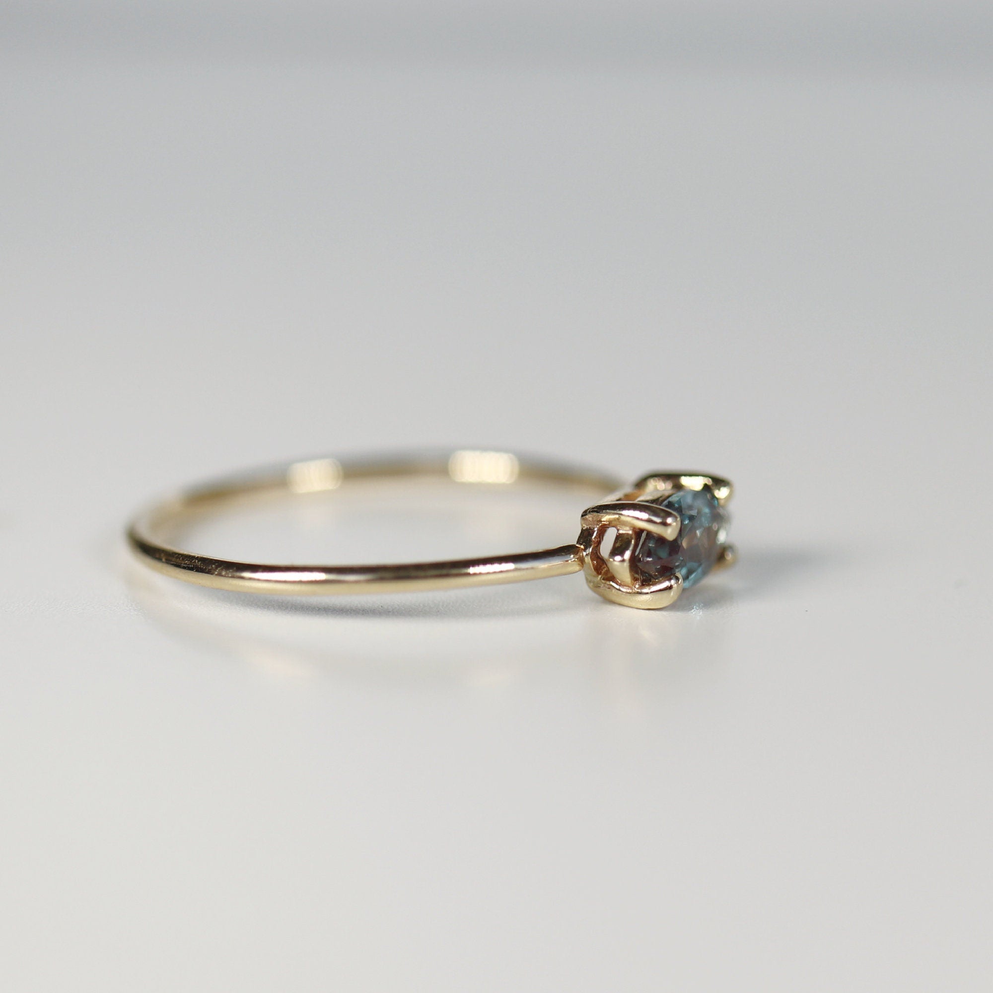 14k Gold East West Alexandrite Ring - Melt'm Jewelry