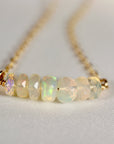 Genuine Welo Opal Bar Necklace - Melt'm Jewelry