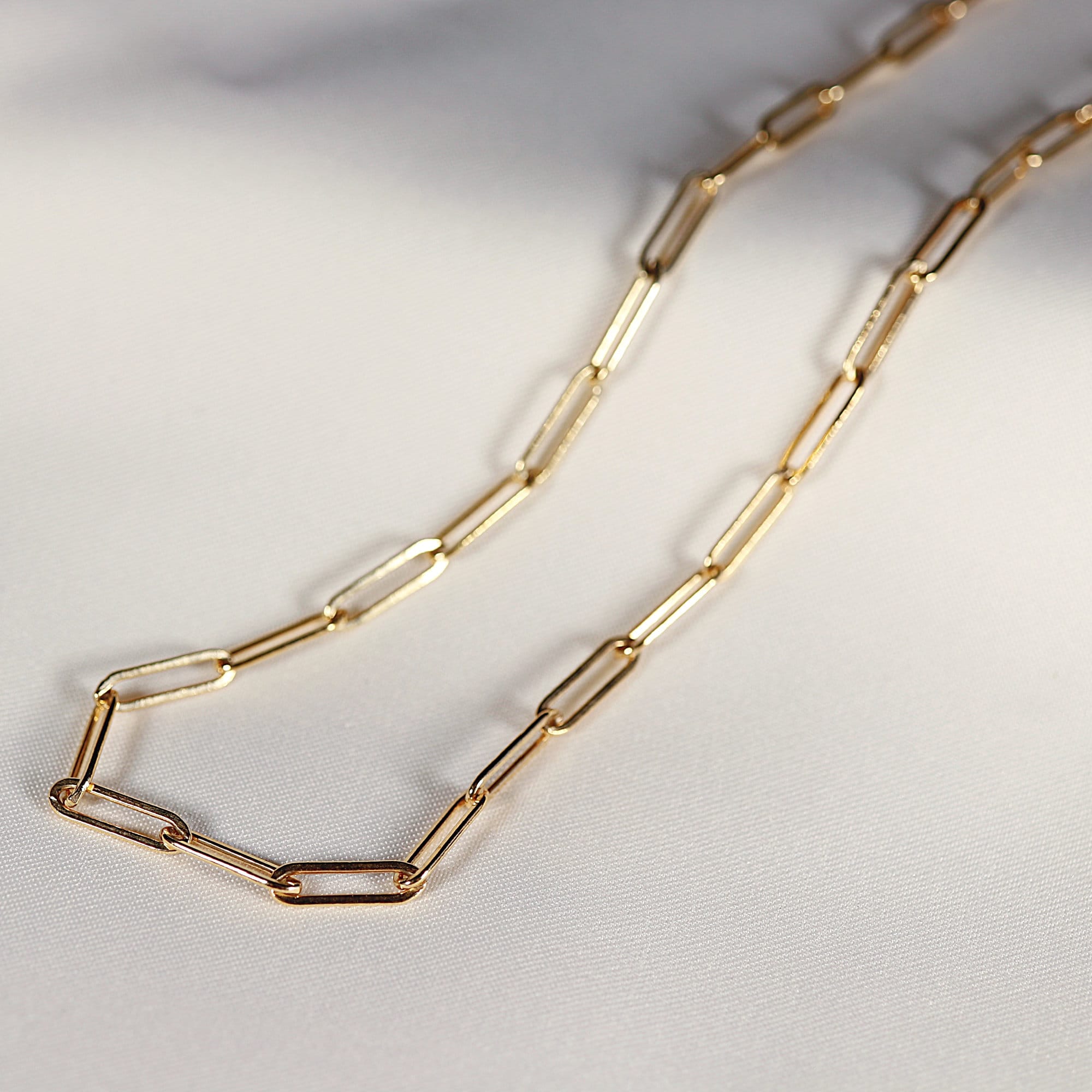 Gold Filled Paperclip Link Chain Necklace