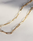 Gold Filled Paperclip Link Chain Necklace