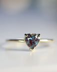 14K Gold Heart Cut Alexandrite Ring – June Birthstone Engagement Ring