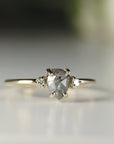 Pear Salt and Pepper Diamond Ring