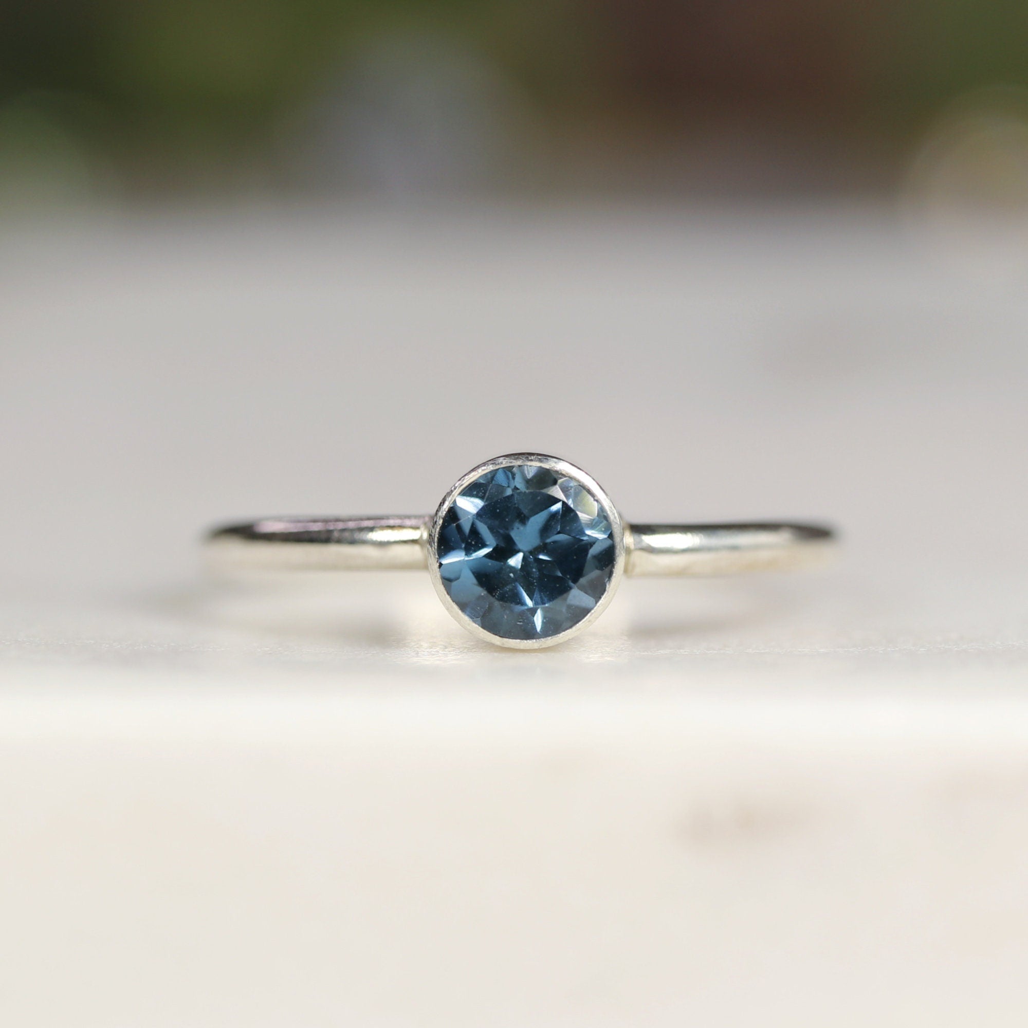 London Blue Topaz Ring, December Birthstone Jewelry