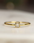 Dainty Princess Cut Diamond Stacking Ring