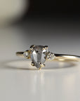 Pear Salt and Pepper Diamond Ring